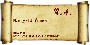 Mangold Álmos névjegykártya
